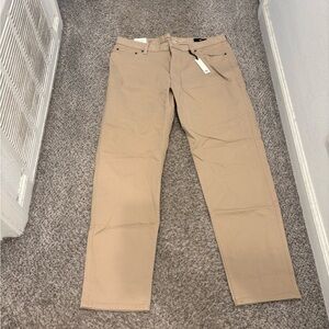 Men's Tan Straight-Leg Pants